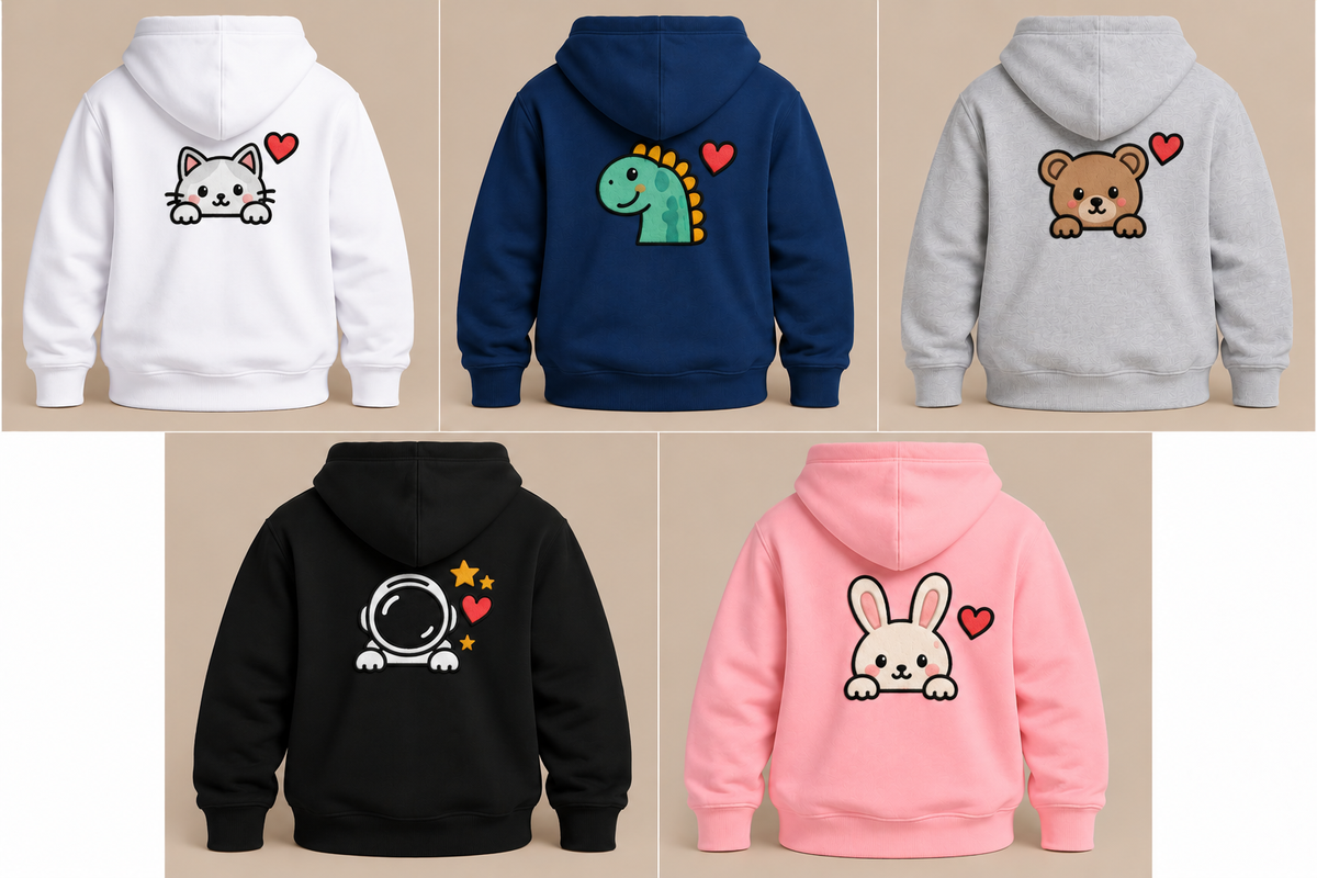 Sweat à capuche enfant personnalisé - Grande broderie dos