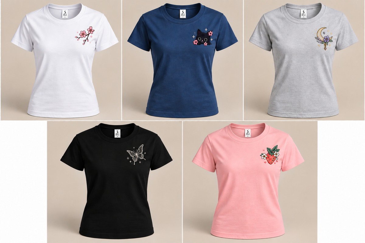 T-shirt femme personnalisé - Petite broderie cœur